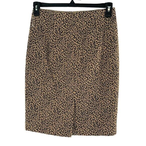 J. CREW No. 2 Pencil Skirt Leopard Animal Print Lined Women's Size 2 - Picture 4 of 8